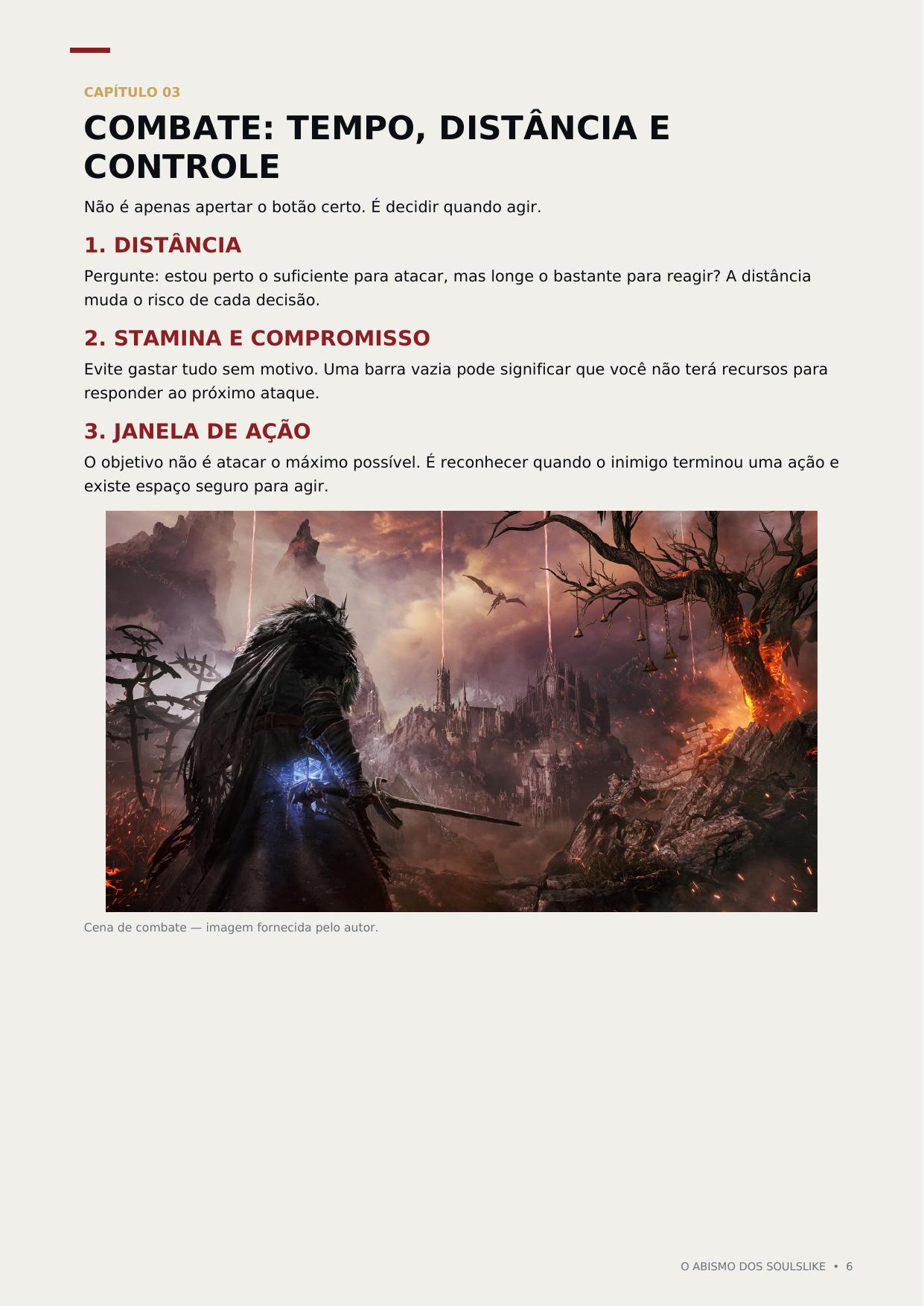 Página do capítulo Combate: tempo, distância e controle